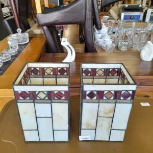 Vintage Tiffany-inspired light shades 15cm x 15cm x 23cm, Ref:19225 - Image 3