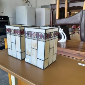 Vintage Tiffany-inspired light shades 15cm x 15cm x 23cm, Ref:19225 - Image 6