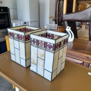 Vintage Tiffany-inspired light shades 15cm x 15cm x 23cm, Ref:19225 - Image 7