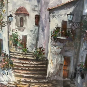 Original art. Mediterranean Houses by Betty Lines