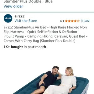 Airzz elevated double air mattress with built in pump - Image 3