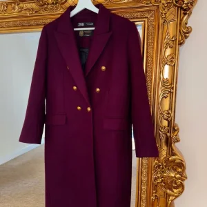 Wool Blend Coat | color: burgundy/ maroon | collection with Manteco - Image 2