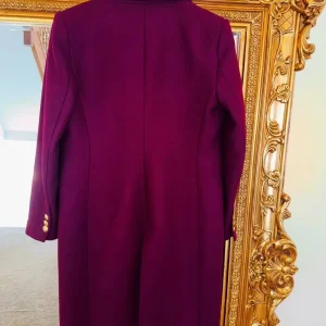 Wool Blend Coat | color: burgundy/ maroon | collection with Manteco - Image 3