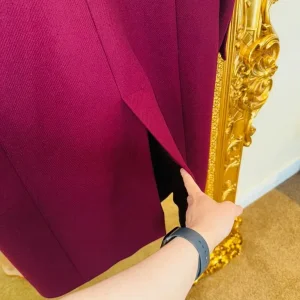 Wool Blend Coat | color: burgundy/ maroon | collection with Manteco - Image 4