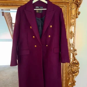 Wool Blend Coat | color: burgundy/ maroon | collection with Manteco - Image 6