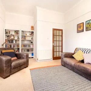 Matching Leather Sofa, Armchair & Pouffe - £160 ONO - Image 2