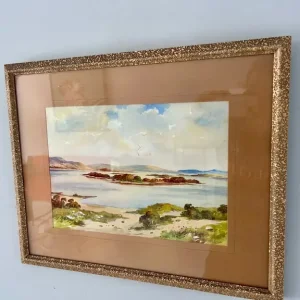 Original Watercolour Coastal Landscape – Signed ‘Paterson’ – Framed - Image 2