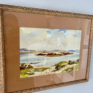 Original Watercolour Coastal Landscape – Signed ‘Paterson’ – Framed - Image 4
