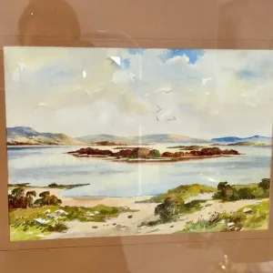 Original Watercolour Coastal Landscape – Signed ‘Paterson’ – Framed - Image 5