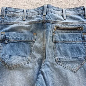 Vintage Blue Denim Jeans with Cuff Ankle W34 - Image 4