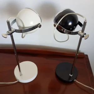 Vintage 1990's metal eyeball table lamps. - Image 2