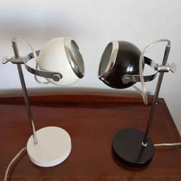 Vintage 1990's metal eyeball table lamps.