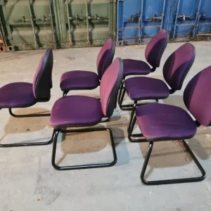 6 X Fabric Cantilever Office / Rest Room Chairs - Image 2