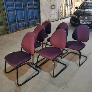 6 X Fabric Cantilever Office / Rest Room Chairs - Image 3