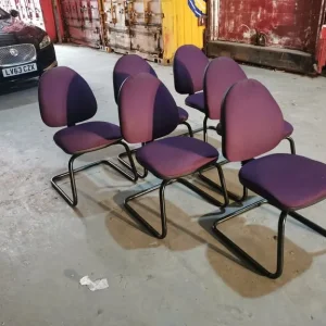 6 X Fabric Cantilever Office / Rest Room Chairs - Image 4