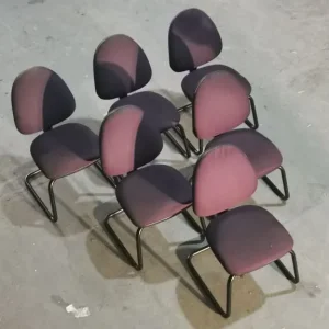 6 X Fabric Cantilever Office / Rest Room Chairs - Image 5