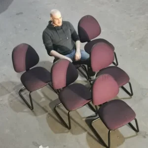 6 X Fabric Cantilever Office / Rest Room Chairs - Image 6