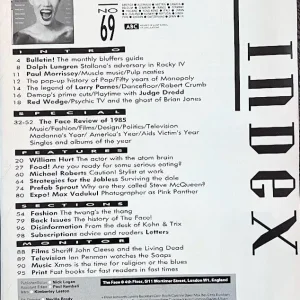 The Face Magazine – Issue No. 69 – January 1986 - Image 2