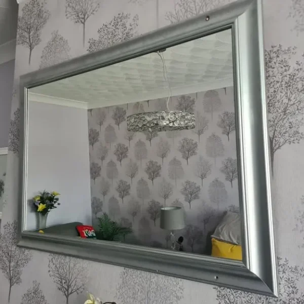 Silver frame mirror