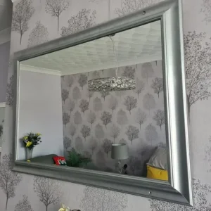 Silver frame mirror
