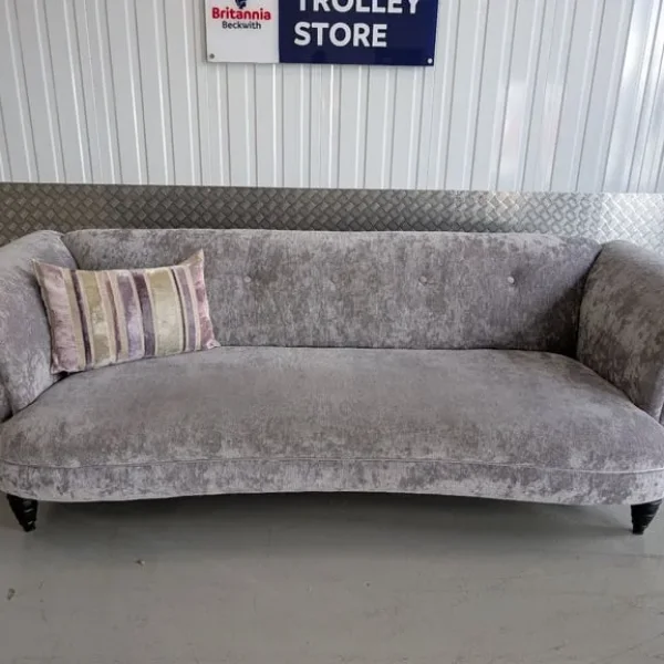 DFS Concerto 4 Seater Sofa in Lilac Silver - Crushed Velvet - Good Condition - Delivery Available