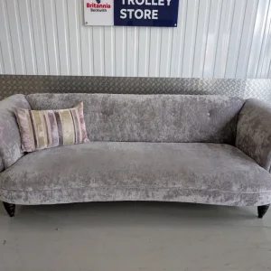 DFS Concerto 4 Seater Sofa in Lilac Silver - Crushed Velvet - Good Condition - Delivery Available