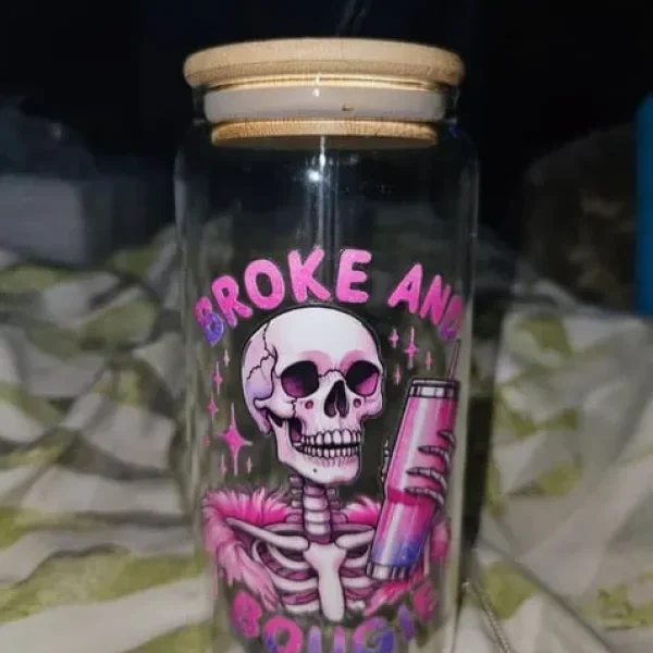 Handmade glass can