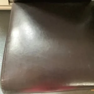 2 Brown faux leather dining chairs - Image 3