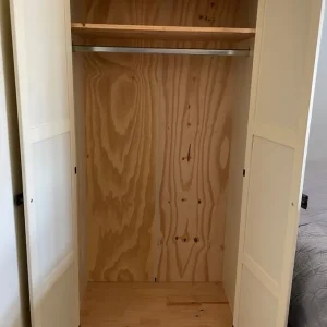 Cream Wardrobe with Rail and Shelf - Image 2