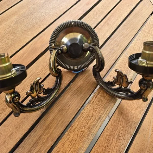 Antique brass wall light