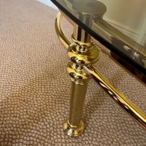 Mid century gold oval coffee table - Image 3