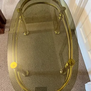 Mid century gold oval coffee table - Image 5