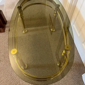 Mid century gold oval coffee table - Image 6