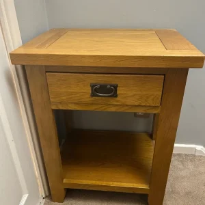 Solid Oak Lamp/Side Table