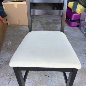 Wooden upholstered chairs x 3