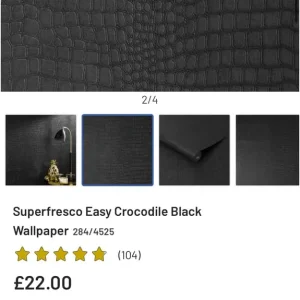 Superfresco Super Fresco Easy Black Crocodile Print Wallpaper Wall Paper Snake Skin Snakeskin - Image 2