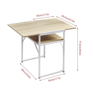 Ansley&HosHo Foldable Dining Kitchen Table for Camping Drop Leaf Extendable - Image 2