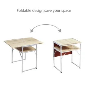 Ansley&HosHo Foldable Dining Kitchen Table for Camping Drop Leaf Extendable - Image 4