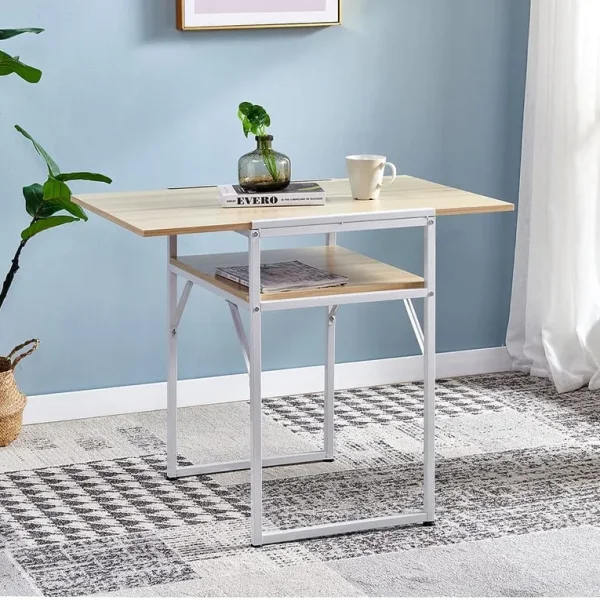 Ansley&HosHo Foldable Dining Kitchen Table for Camping Drop Leaf Extendable