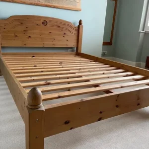 Solid pine king size bed frame with mattress great condition - Image 3