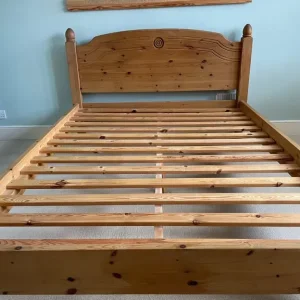 Solid pine king size bed frame with mattress great condition - Image 4