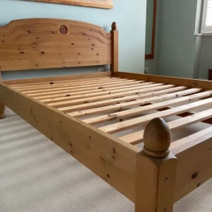 Solid pine king size bed frame with mattress great condition - Image 6