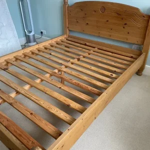 Solid pine king size bed frame with mattress great condition - Image 8