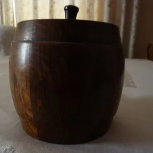 Wooden tobacco jar with metal lining - Image 6
