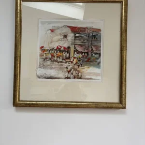 Large original art piece, 'At the Market' by Yap Chin Hoe - Image 5