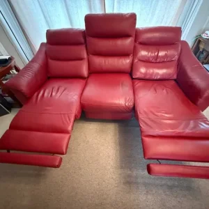 Leather 3 Seater Electric Recliner Sofa (Harvey’s) - Image 6