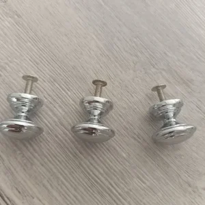 NEW SET OF 3 SILVER METAL DRAWER HANDLES - Image 2