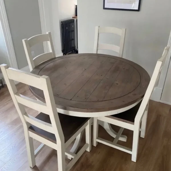 Dining table + 4 chairs (solid wood)