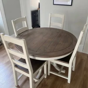 Dining table + 4 chairs (solid wood)