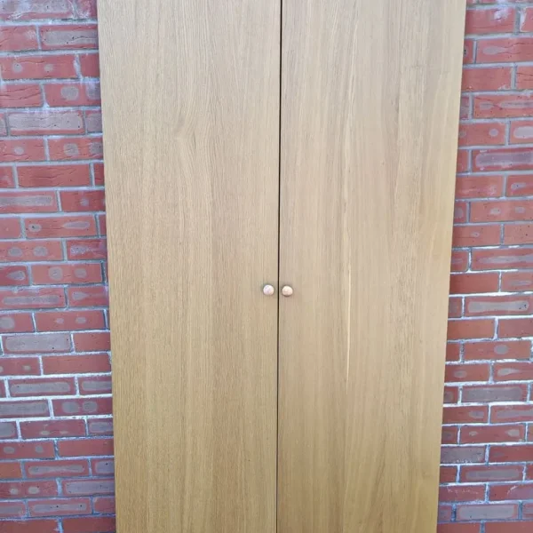 2 IKEA Pax Oak Doors with brushed metal door knobs 195x50cm FREE DELIVERY 047
